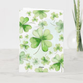 ラッキー 水彩 四葉のクローバー アイリッシュ ママ パパ カード (裏面)