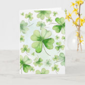 ラッキー 水彩 四葉のクローバー アイリッシュ ママ パパ カード (黄色い花)