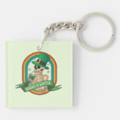 ラッキーAラテ – スケルトン、コーヒー、クローバー キーホルダー (裏面)