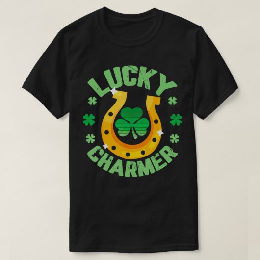 ラッキーCHARMER男の子の子おもしろい女の子St patricksダ Tシャツ (デザイン正面)