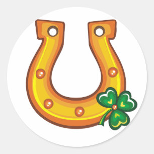 ラッキーHorseshoe St. Patrick's Dayステッカー ラウンドシール