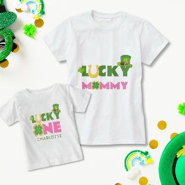 ラッキーMommyかわいい聖パトリックの日誕生日ママ Tシャツ