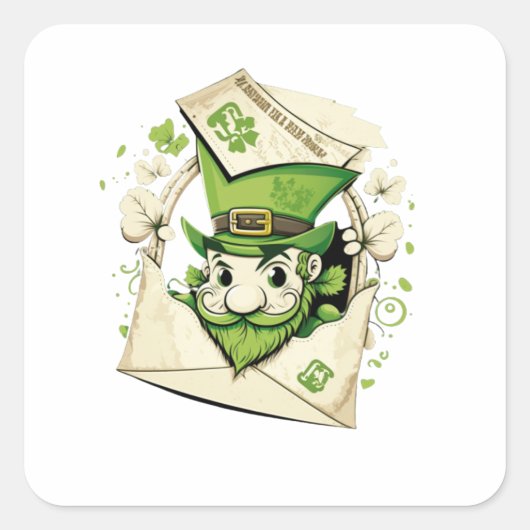 ラッキーSt patricks day スクエアシール (正面)