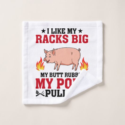 ラックは大きくておいしいBBQ、豚のお尻を引用 ウォッシュタオル (ウォッシュタオル)