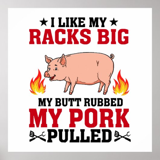 ラックは大きくておいしいBBQ、豚のお尻を引用 ポスター (正面)