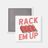 ラックエムアップリブラバーポークBBQショートベビーバック マグネット (正面/裏面)