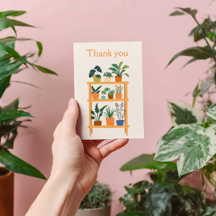 ラックカラフルに鉢植え サンキューカード