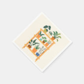 ラックカラフルに鉢植え スタンダードカクテルナプキン (角)