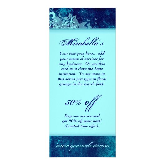 ラックカードのフローラグランジサロンスパの青ページ2 ラックカード (正面)