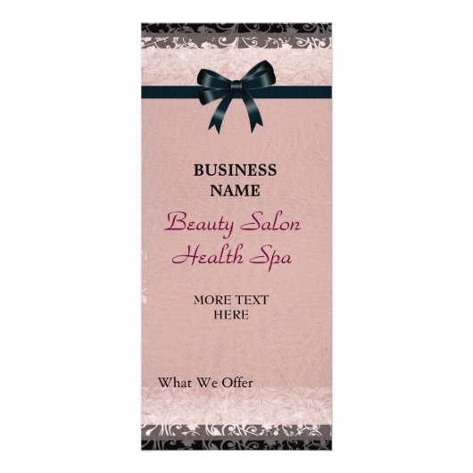 ラックカードアンティーク旧紙ピンクブラック弓 ラックカード (正面)