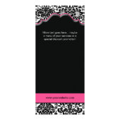 ラックカードダマスク白ブラックピンクフローラフレーム ラックカード (裏面)