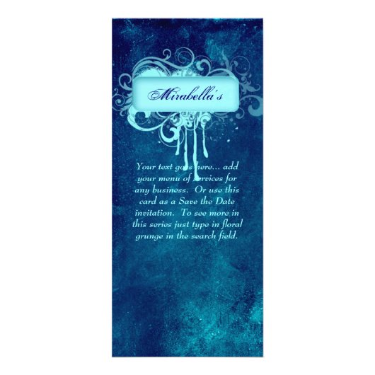 ラックカードフローラグランジサロンスパブルーデニム ラックカード (正面)