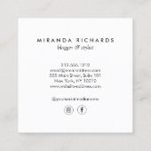 ラックスはっきりしたブラックとホワイトストライプ金ゴールドバー スクエア名刺 (裏面)