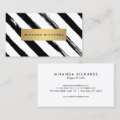 ラックスはっきりした斜絵を描線ストライプ金ゴールドバー 名刺 (正面/裏面)