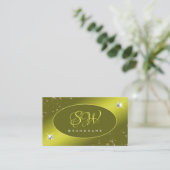 ラックスイエローマスタードグリッタースターズジュエルイニシャル 名刺 (スタンド正面)