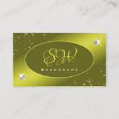 ラックスイエローマスタードグリッタースターズジュエルイニシャル 名刺 (正面)