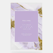 ラックスインクラベンダー抽象芸術へようこそID990 アクリルサイン (正面)