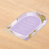 ラックスインクラベンダー抽象芸術アーチID990 アクリル招待状 (レイダウン)