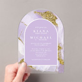 ラックスインクラベンダー抽象芸術アーチID990 アクリル招待状 (インサイチュ (ポータブル))