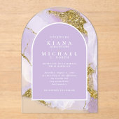 ラックスインクラベンダー抽象芸術アーチID990 アクリル招待状 (正面)