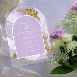 ラックスインクラベンダー抽象芸術アーチID990 アクリル招待状