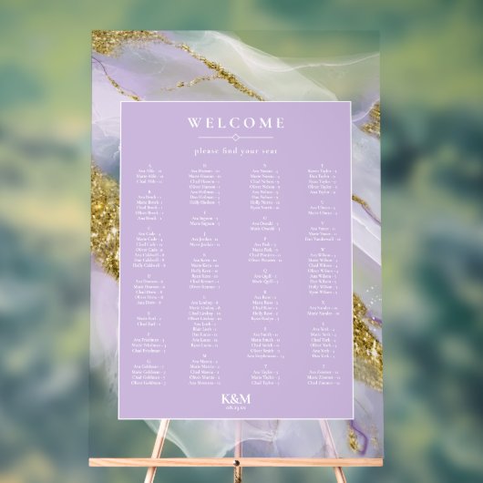 ラックスインクラベンダー抽象芸術シーティングチャートID990 アクリルサイン (ニュートラル)