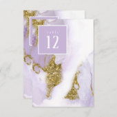 ラックスインクラベンダー抽象芸術テーブル番号ID990 招待状 (正面/裏面)