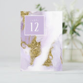 ラックスインクラベンダー抽象芸術テーブル番号ID990 招待状 (スタンド正面)