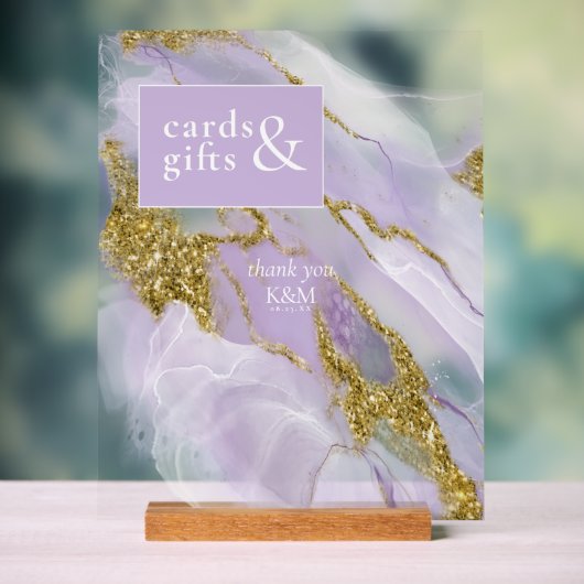 ラックスインクラベンダー抽象芸術ID990 アクリルサイン (ニュートラル)