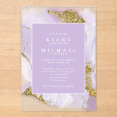 ラックスインクラベンダー抽象芸術ID990 アクリル招待状 (正面)