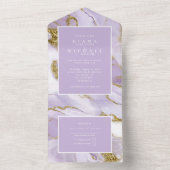 ラックスインクラベンダー抽象芸術ID990 オールインワン招待状 (内側)