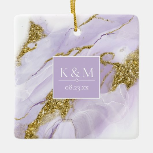 ラックスインクラベンダー抽象芸術ID990 セラミックオーナメント (正面)