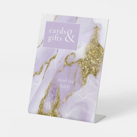 ラックスインクラベンダー抽象芸術ID990 台座サイン (正面)