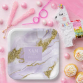 ラックスインクラベンダー抽象芸術Wht ID990 ペーパープレート (パーティー)