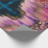 ラックスウォーターカラー抽象芸術ピンク金ゴールドラベンダーレッド ラッピングペーパー (角)