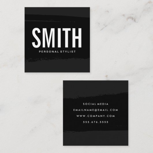 ラックスエグゼクミニマルティブブラッシュド スクエア名刺 (正面/裏面)