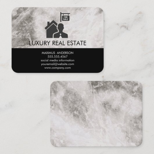ラックスエステート実在販売大理石 名刺 (正面/裏面)