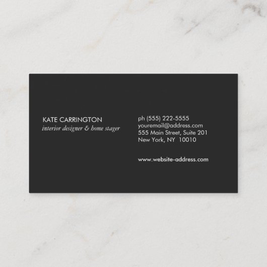 ラックスエレガントストルトースェルインテリアデザイナー 名刺 (裏面)