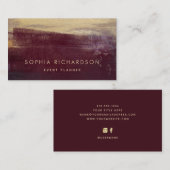 ラックスエレガントダークパープルと金ゴールド 名刺 (正面/裏面)