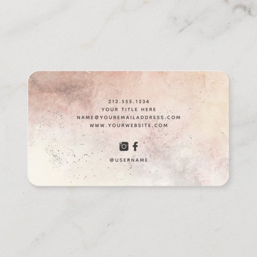 ラックスエレガントナチュラルオーバーン地球トーンとスクリプト 名刺 (裏面)