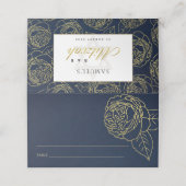 ラックスエレガントネイビー金ゴールドバラフローラバーバルミツワー プレイスカード (外部開封)