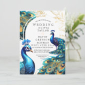 ラックスエレガントピーコックフローラ結婚ーズ 招待状 (スタンド正面)