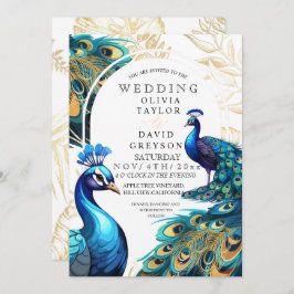 ラックスエレガントピーコックフローラ結婚ーズ 招待状