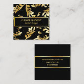 ラックスエレガントフローラブラック金ゴールド名刺 スクエア名刺 (正面/裏面)