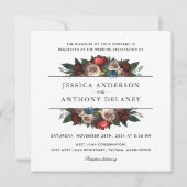 ラックスエレガントフローラ結婚ズスクエア招待状 招待状 (正面)