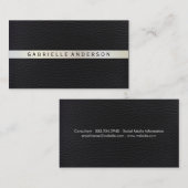 ラックスエレガントメタリック・トリム付きレザー 名刺 (正面/裏面)