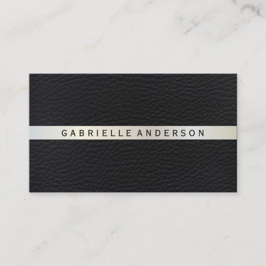 ラックスエレガントメタリック・トリム付きレザー 名刺 (正面)