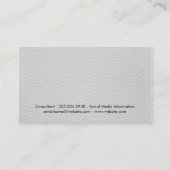 ラックスエレガントメタル製のパターストライプン付き革 名刺 (裏面)