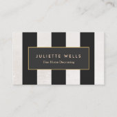 ラックスエレガントヴィンテージ白黒ストライプの 名刺 (正面)