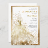 ラックスエレガント金ゴールドドフォーマルレスグラマー 招待状 (正面/裏面)